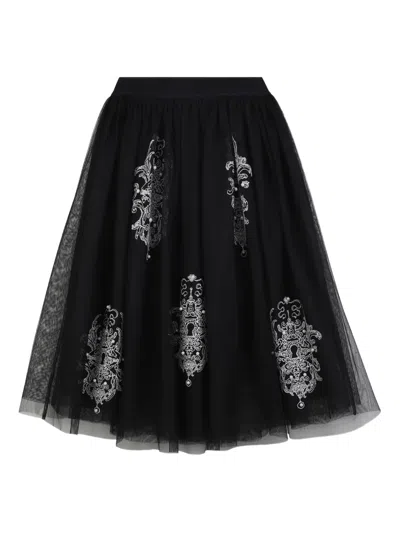Givenchy Embroidered Tulle Skirt In Black