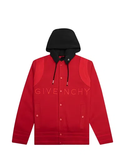Givenchy Embroidered Varsity Jacket In Red