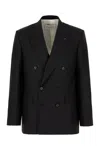 Givenchy Stripe-pattern Double-breasted Blazer In Black