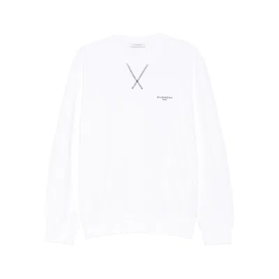 Givenchy Embroidered-logo Cotton Sweatshirt In White