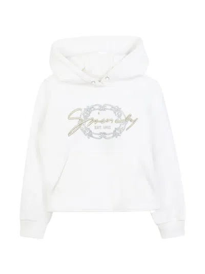Givenchy Embroidery Hooded Sweatshirt In White