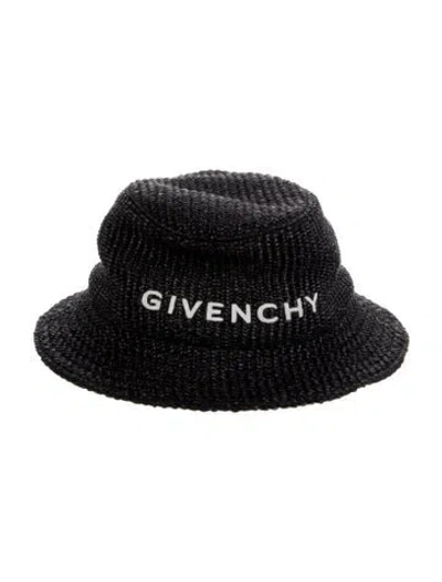 Pre-owned Givenchy Embroidery Logo Bucket Hat In Black