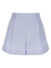 Givenchy Pleated Front Embroidered Detail Shorts In Blue