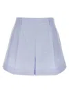 Givenchy Light Blue Embroidered Cotton Shorts In Blue
