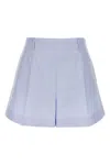Givenchy Pleated Front Embroidered Detail Shorts In Blue