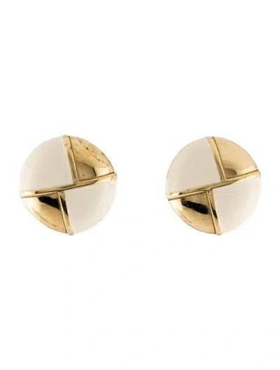 Pre-owned Givenchy Enamel Clip On Earrings In Neutral