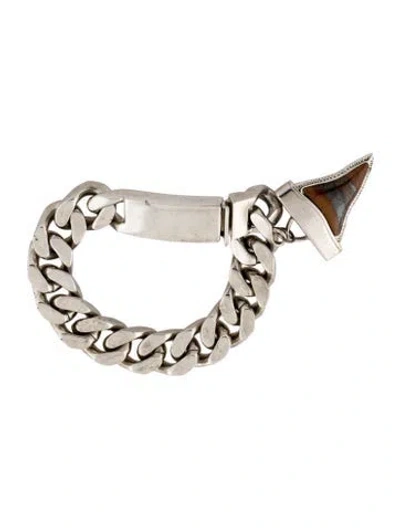 Pre-owned Givenchy Enamel Shark Tooth Link Bracelet, 7" In Multi