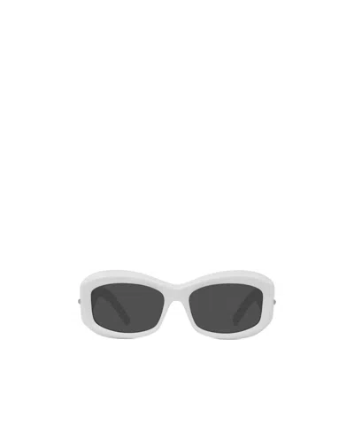 Givenchy Engraved-logo Rectangular-frame Sunglasses In Black