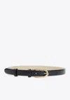Givenchy Essential Leather Buckle Belt In Black