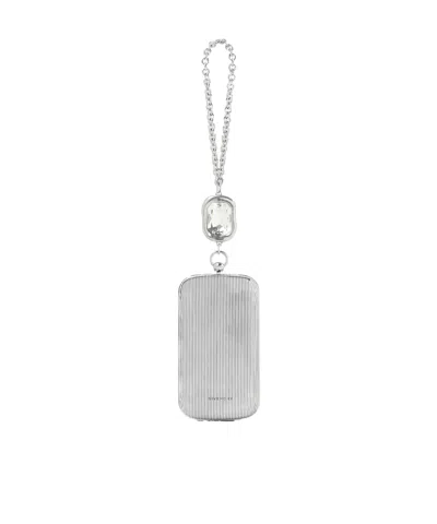 Givenchy Evening Clutch In Metal With Crystal Jewel In Silver