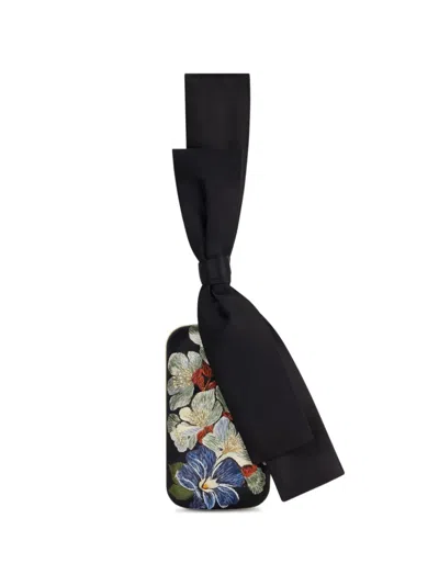Givenchy Evening Clutch Aus Satin Mit Blumenstickerei In Schwarz