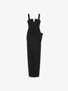 Givenchy Draped Sleeveless Slit Gown In Black