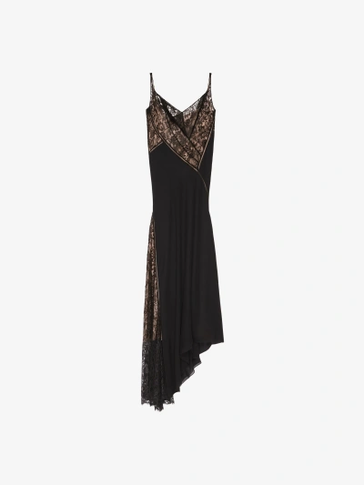 Givenchy Evening Dress In Mousseline And Lace In Black