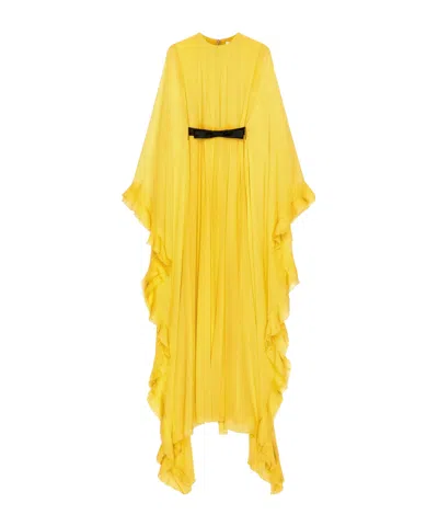 Givenchy Evening Dress In Silk Chiffon In Yellow