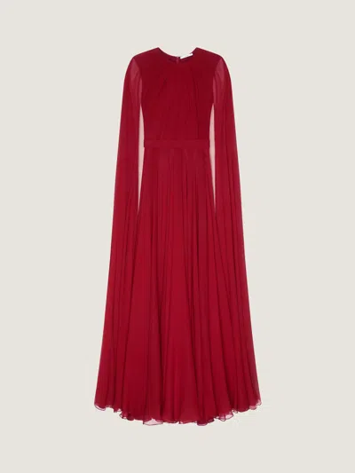 Givenchy Evening Dress In Silk Crepon With Cape In Burgundy