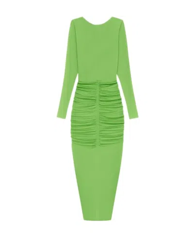 Givenchy Evening Ruched Dress In Jersey In Green
