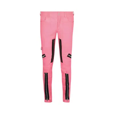 Pre-owned Givenchy Exposed Zipper Skinny Leather Pants 'coral' | Pink | Men's Size 50