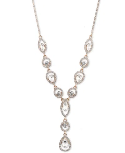 Givenchy Extender Crystal & Glass Stone Y Necklace In Metallic