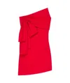 Givenchy Big Bow Asymmetric Strapless Dress In Scarlet