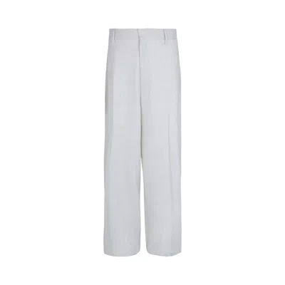 Pre-owned Givenchy Extra Wide Leg Wool Trousers 'chalk' | White | Men's Size 54