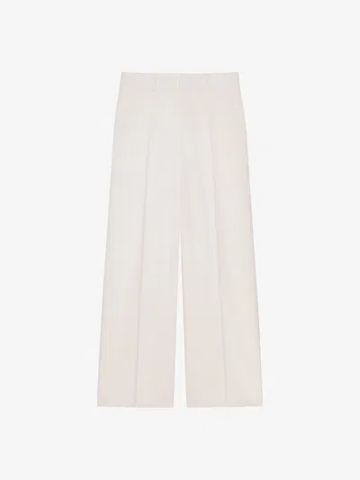 Givenchy Extra Wide Pants In Wool And Mohair In White