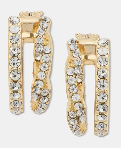 Givenchy Extra-small Pave Split-hoop Earrings, 0.36" In Gold