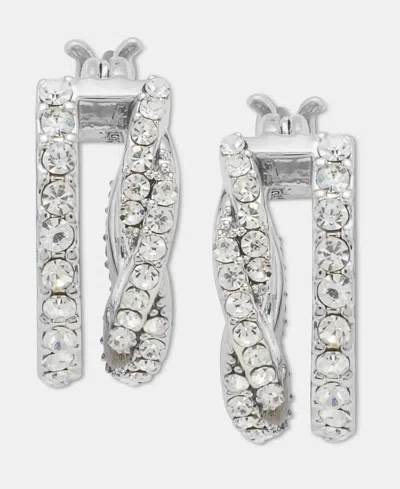 Givenchy Extra-small Pave Split-hoop Earrings, 0.36" In White