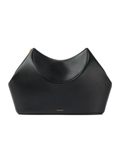 Givenchy Facet Clutch In Leather In Black