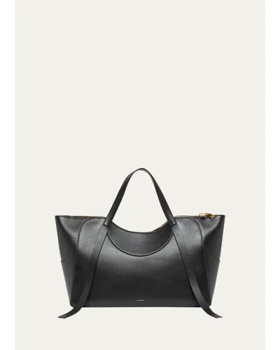 Givenchy Facet Medium Chain-embellished Leather Top-handle Bag In Black