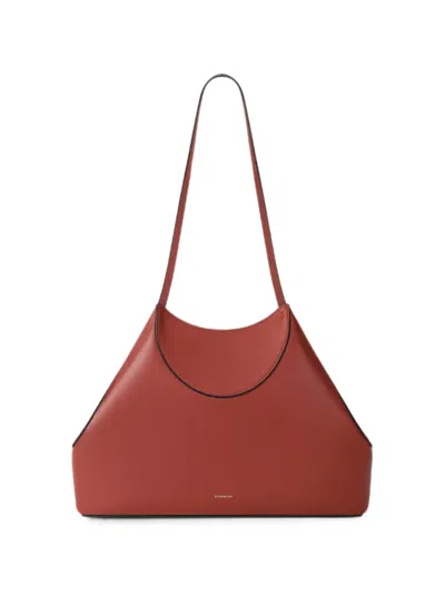 Givenchy Facet Small Trapezoid-shaped Leather Shoulder Bag In Burgundy