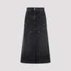Givenchy Womens Faded Black Faded-wash Mid-rise Denim Maxi Skirt In Black