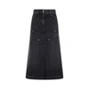 GIVENCHY FADED BLACK COTTON SKIRT