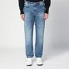 Givenchy Washed Denim Tapered Leg Jeans With Contrast Stitching In Blue
