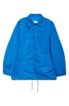 Givenchy Waterproof Nylon Jacket Featuring Pointed Collar In Blue