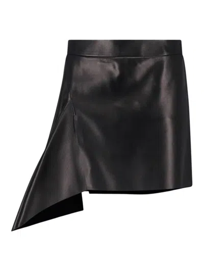 Givenchy Asymmetric Ruffled Mini Skirt In Black