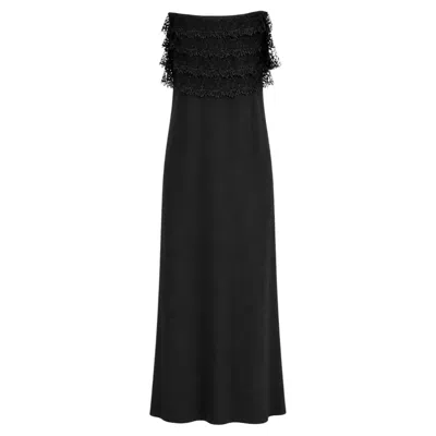 Pre-owned Givenchy Fall 2021 Black Lace Bust Gown