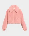 Givenchy Cropped Blouson In Shearling Effect In Pink
