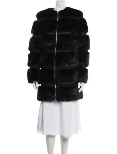 Pre-owned Givenchy Faux Fur Faux Fur Coat In Black