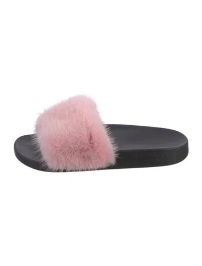 Pre-owned Givenchy Faux Fur Fur Trim Slides In Multi