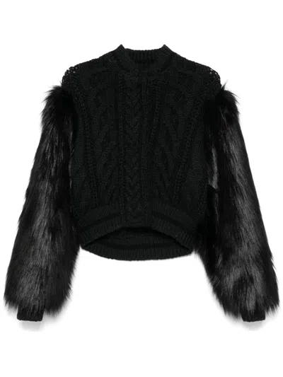 Givenchy Faux-fur Trim Cardigan In Multicolor