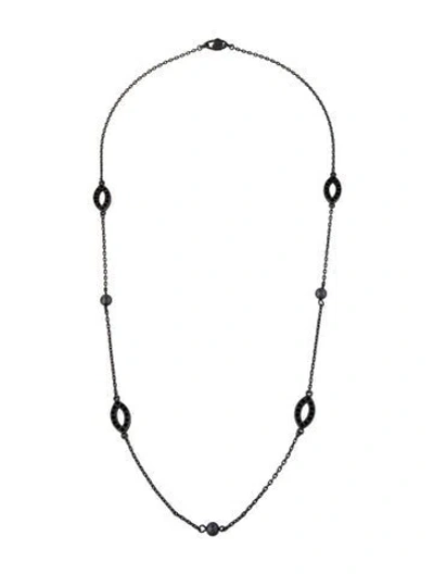 Pre-owned Givenchy Faux Pearl & Crystal Station Necklace, 26" In Multi