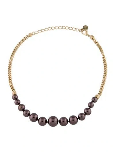 Pre-owned Givenchy Faux Pearl Bead Strand, 18" In Multi