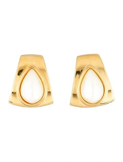 Pre-owned Givenchy Faux Pearl Clip On Earrings In Multi
