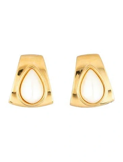 Pre-owned Givenchy Faux Pearl Clip On Earrings In Multicolor