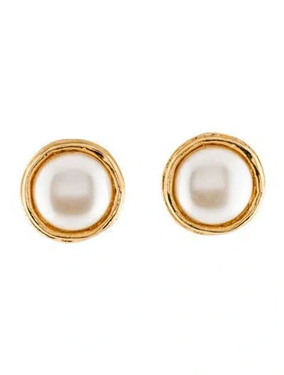 Pre-owned Givenchy Faux Pearl Clip-on Earrings In Multi