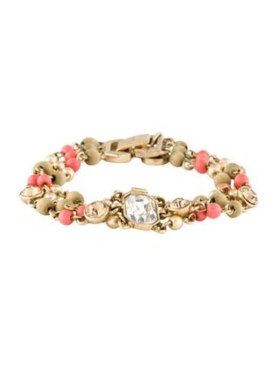 Pre-owned Givenchy Faux Pearl, Crystal & Bead Multistrand Bracelet