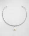 GIVENCHY FAUX PEARL CRYSTAL TORQUE NECKLACE