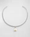 Givenchy Crystal Detail Necklace In Whitesilvery