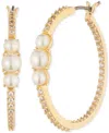 Givenchy Faux-pearl Cubic Zirconia Hoop Earrings In White