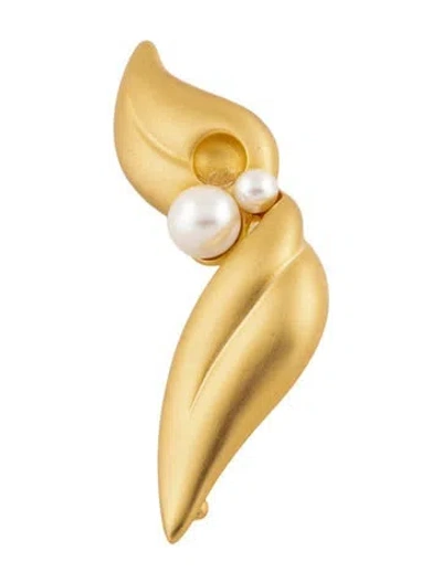 Pre-owned Givenchy Faux Pearl Pin Brooch In Multicolor